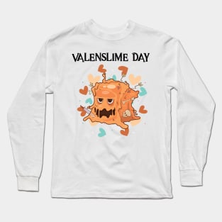 Valenslime Day Video Game Anniversary Gift Gaming Couples Long Sleeve T-Shirt